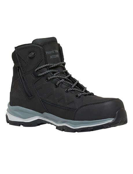 Hard Yakka Atomic Hybrid Lace Up & Side Zip Safety Boot - Black (Y60285)