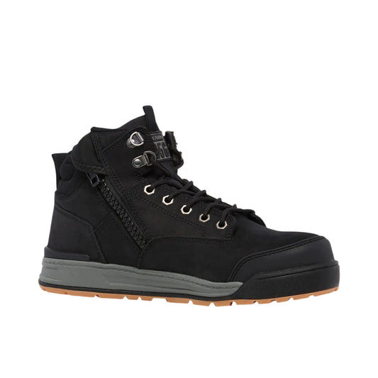 Hard Yakka 3056 Lace Up & Side Zip Steel Toe Safety Boot - Black (Y60201)
